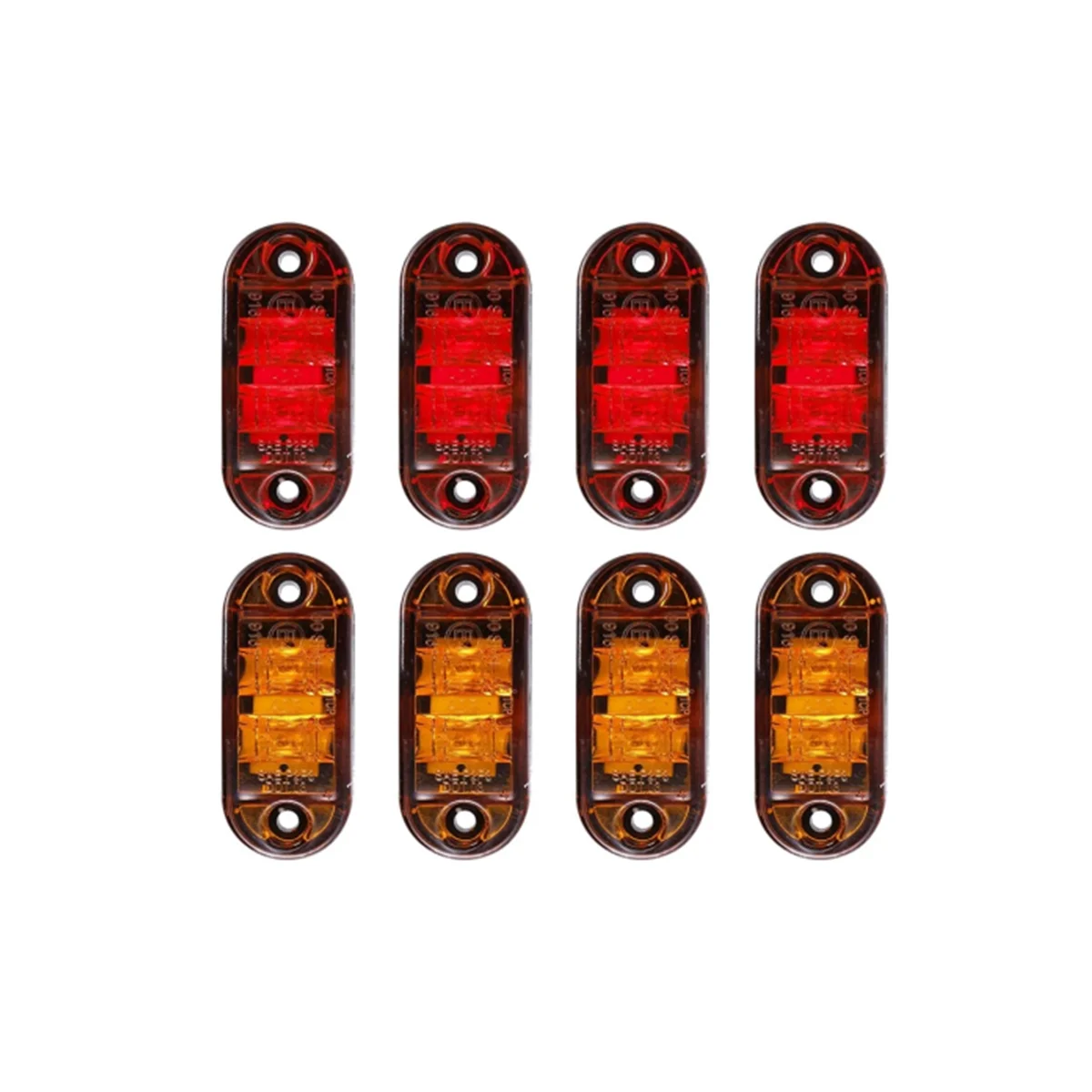 Red 2.5 inch Oval LED Trailer Truck Clearance Light Side Marker Light 8PCS, Waterproof Marker Indicators