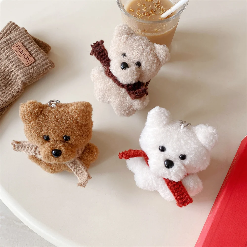 

Cute Plush Scarf Bear 3D Earphone Case Shockproof Cover for Airpods 4 3 2 Case Airpods Pro2 Pro3 Headphone Charging Case Funda