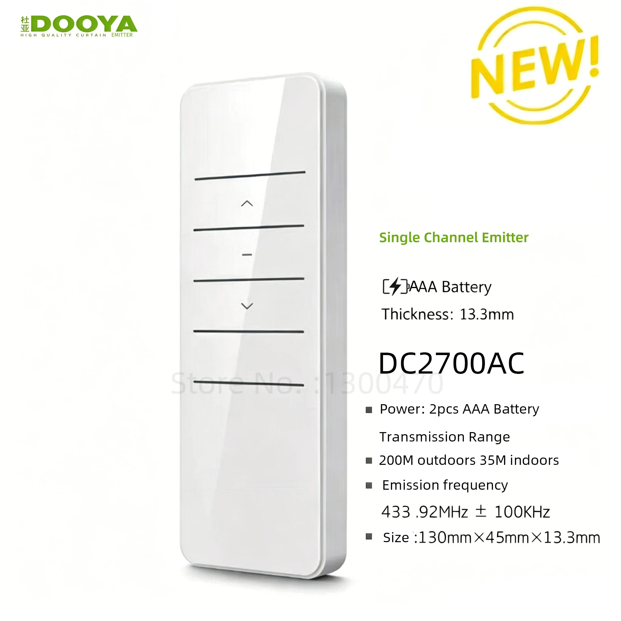Dooya DC2700AC 433mhz Single Channel RF Transmitter Emitter Remote Controller For Dooya Curtain Motor Tuya Wifi Zigbee Motor