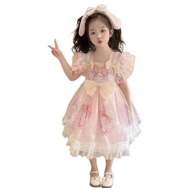فستان الأميرة سانريوس ماي ميلودي فستان صيفي بدون أكمام للأطفال فستان رقيق بنمط جديد لوليتا بنات فستان شبكي عصري هدية #5