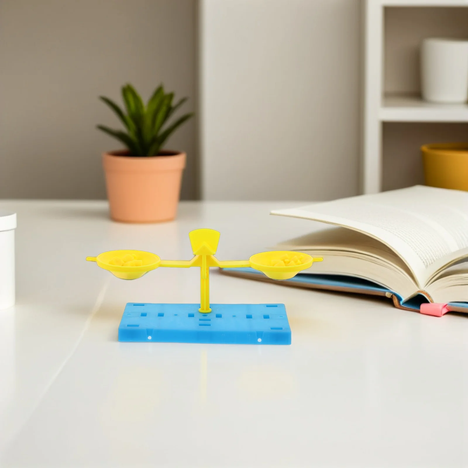 1 Conjunto de Balança de Equilíbrio de Hastes: Montagem DIY, Plástico, Dupla, para Aprendizagem Científica, Matemática e Medição em Sala de Aula, Educação Pré-escolar, com Alavanca