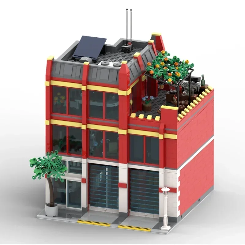 Street View Model Moc Building Bricks City style Fire Station Technology Modular Blocks Gifts Christmas Toys DIY Sets Assembly