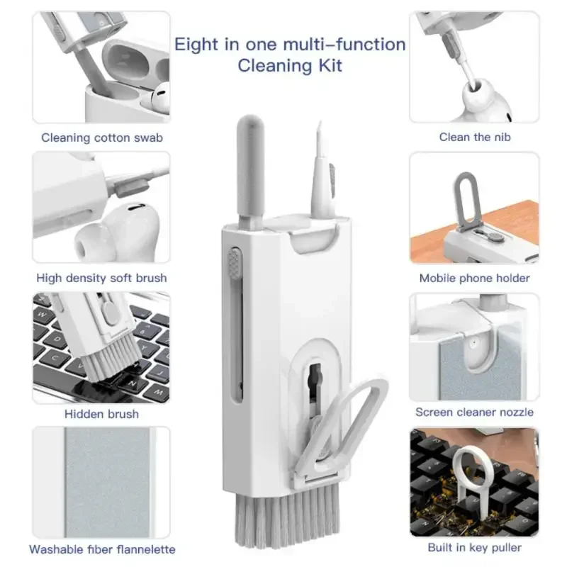 Do domu 8 w 1 klawiatura komputerowa zestaw szczotek do czyszczenia elektronika zestaw do czyszczenia długopis czyszczący słuchawek do czyszczenia zestawu słuchawkowego nowe narzędzia