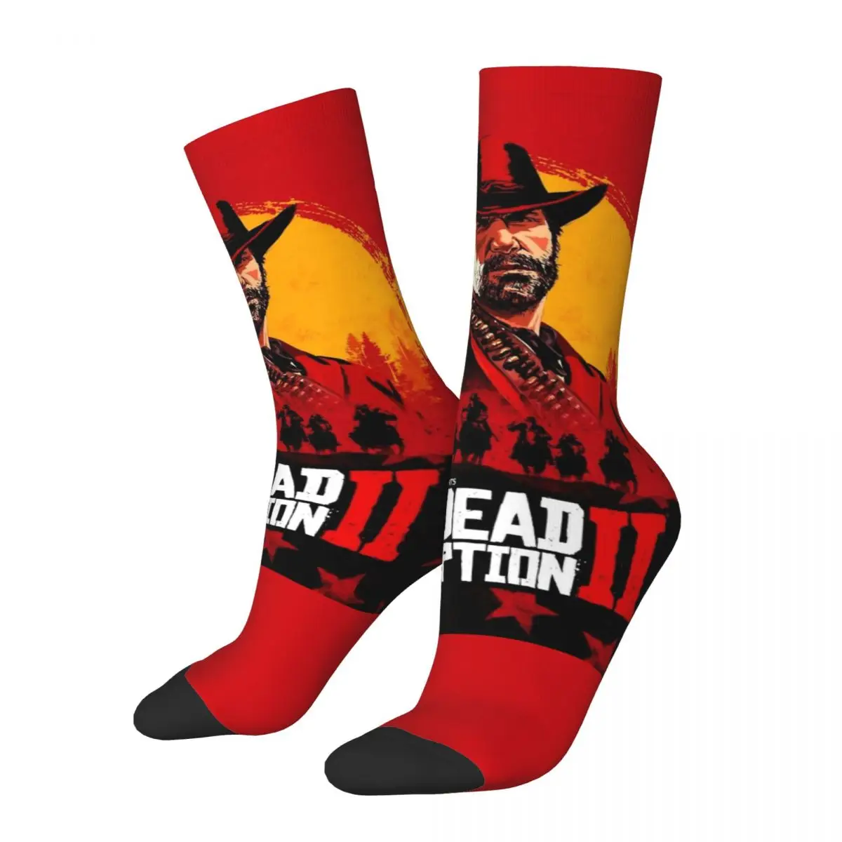 Chaussettes chaudes d'hiver Harajuku pour femmes et hommes, Red Dead Redemption 2, chaussettes de Football respirantes