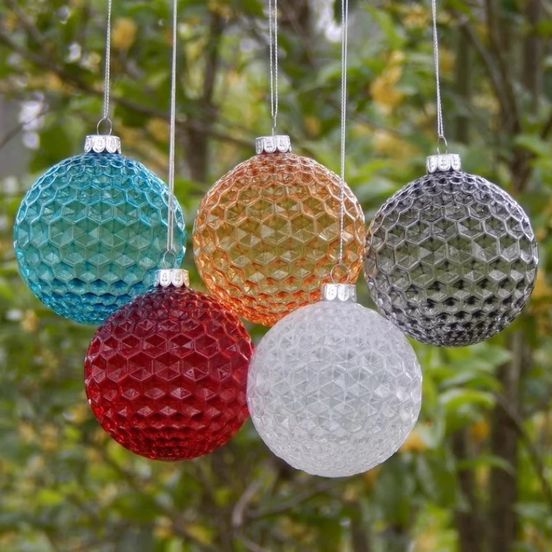 

12pcs/pack Diameter=8cm Different Color Hand Painting Glass Ball Home Decoration Christmas Day Tree Pendant Hanging Ornament