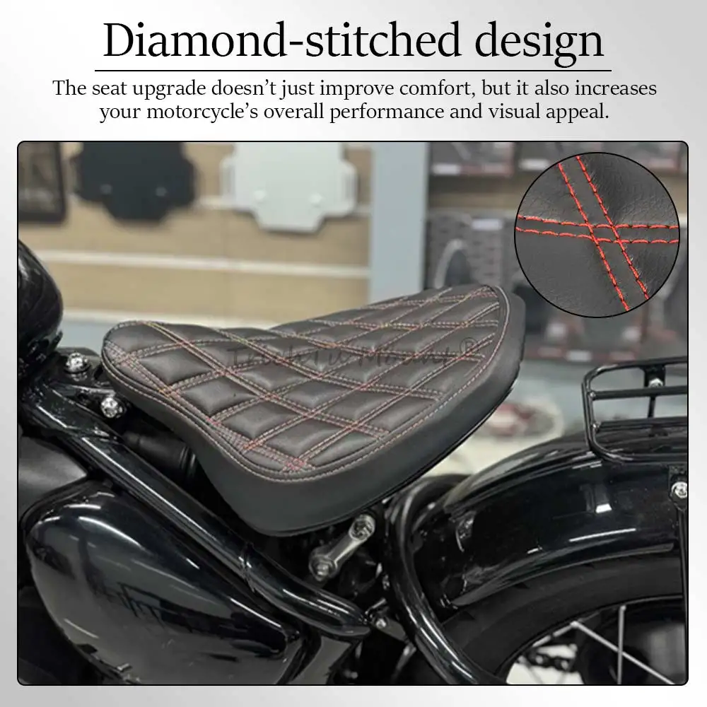 

Motorcycle Classic Front Seat Pad Fit For Triumph Bonneville Bobber 2017-2025 Black Models 2018-2020 Black/Black Red/Black White