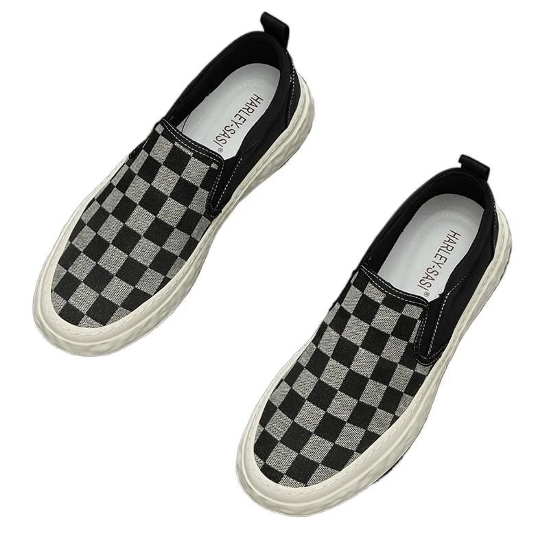 

New Men's Shoes 9228 British Style Breathable Slip-On Low-Top Men's Casual Canvas Shoes