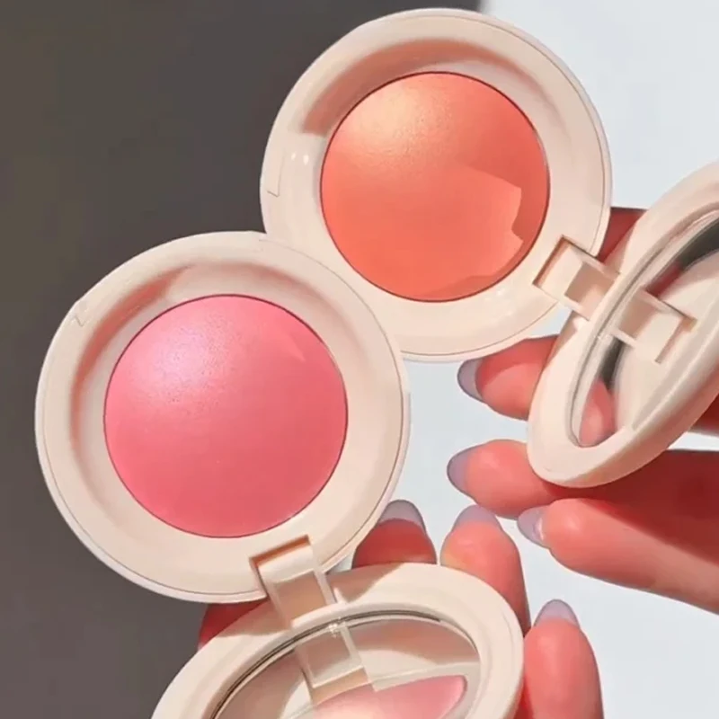 بودرة أحمر خدود وهايلايتر ناعمة ولامعة من فاشن رير بيوتي، مستحضر تجميل للوجه، بودرة مضغوطة للتحكم في الزيوت ومكياج طبيعي ﻿