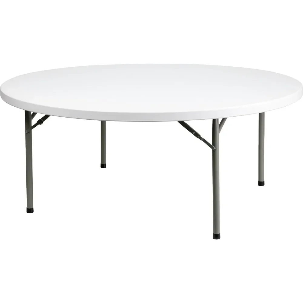 Table ronde pliante en plastique toutes occasions, table de banquet portable et pliable pour événements intérieurs et extérieurs