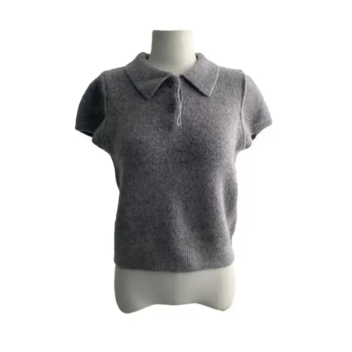 Maglione a maniche corte lavorato a maglia 3 colori da donna rosa morbido top coreano chic stile manica corta pullover lavorato a maglia femme primavera 2026 (K9088