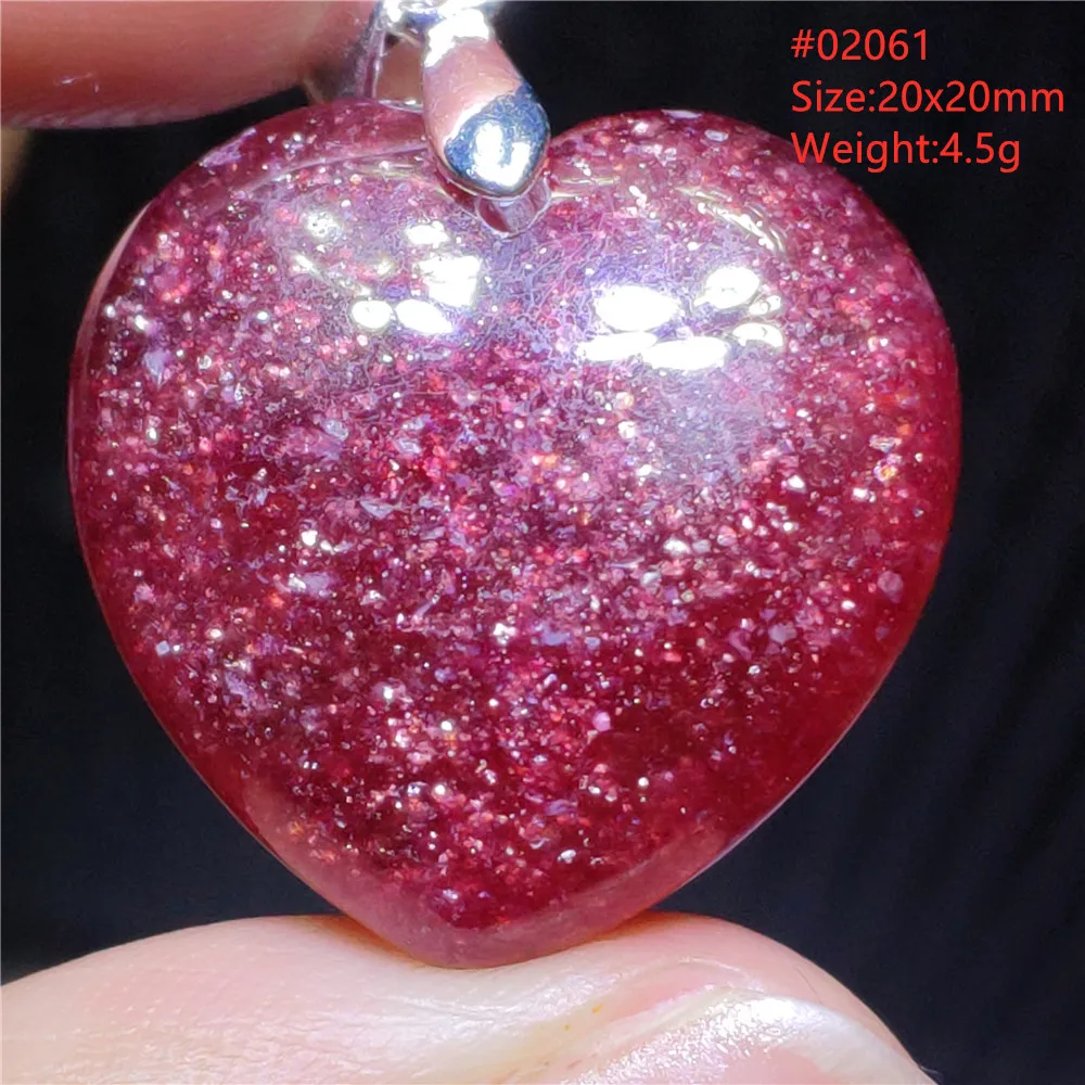 Natural Red Strawberry Quartz Donut Women Pendant Jewelry Beads Strawberry Quartz Necklace Clear Heart Love Jewelry AAAAAA