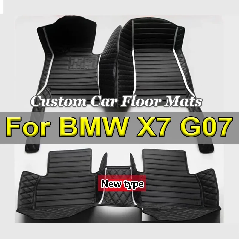 Car Floor Mats For BMW X7 G07 2018~2023 7seat Leather Pad Luxury Leather Mat Anti Dirty Rug Durable Carpets Car Accessories 2019