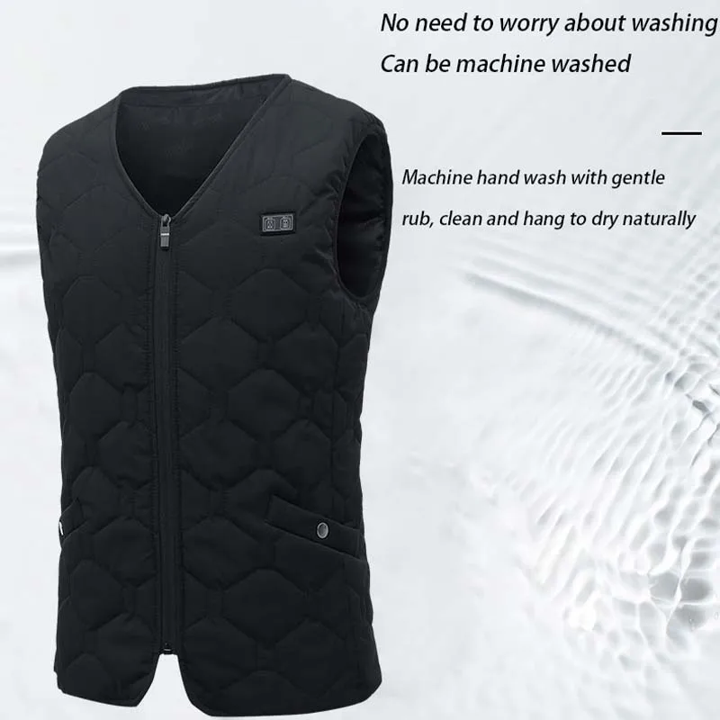 Winter Heating Vest Men 20 Areas USB Electric Heating Warm Vest Anti-Drilling Velvet Outdoor Skiing Camping Sports Thermal Vest