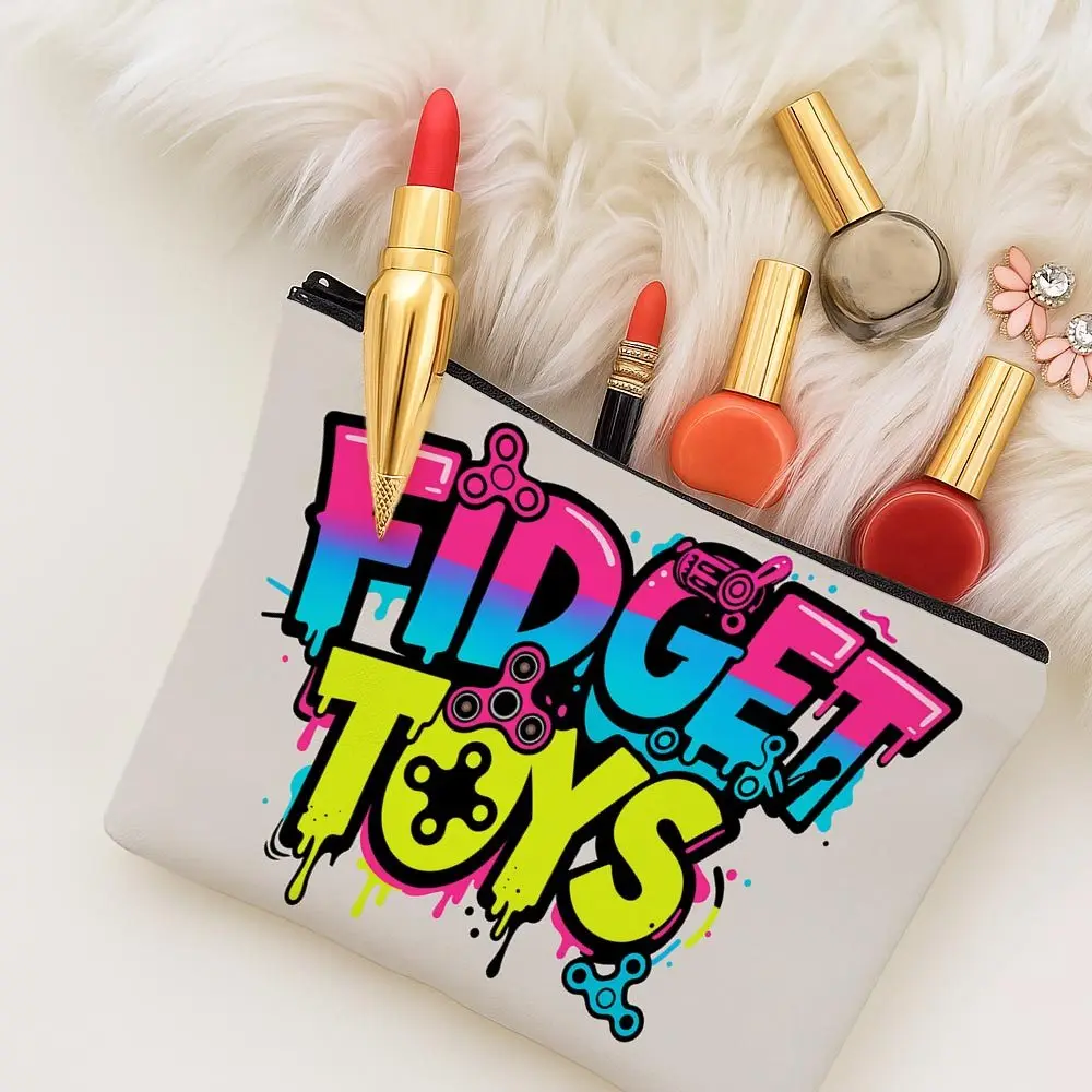 Fidget Toy Storage Bag Makeup Organizer Pouch Double Sided Suitable for Fidget Spinners Gadgets Travel for Material Organizer