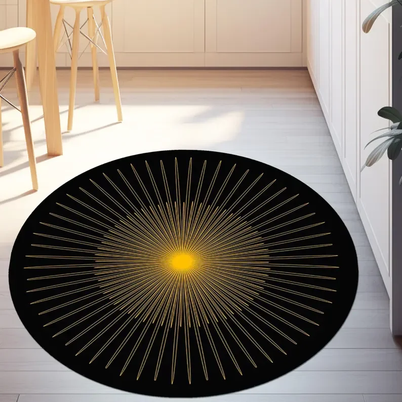 سجادة هندسية ثلاثية الأبعاد تصميم سجادة مستديرة الهندسة المقدسة حصيرة التأمل البساط بوهو ديكور الروحي ماندالا زن غرفة البساط غرفة اليوغا حصيرة