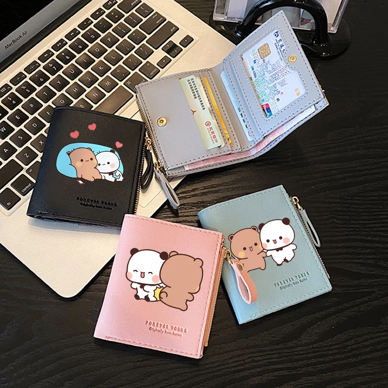 

Кошелек Bubu Dudu из ПУ кожи с дизайном Yier Bear Panda Kawaii, складной, короткий, модный, вместительный, для карт, мультяшный, милый, карманный кошелек