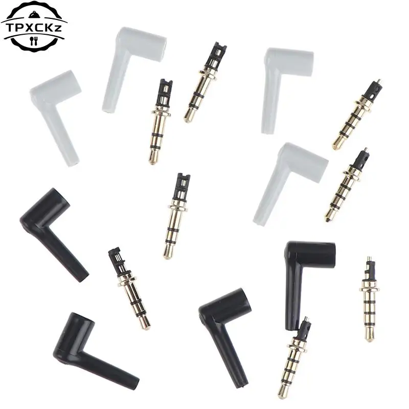 2pcs/lot New 90 Degrees 3.5mm Stereo Headset Plug Jack 3 4 Pole 3.5 Gold Plated