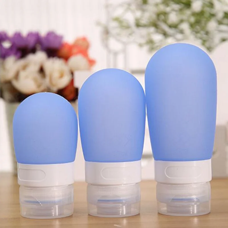 

1pc 38ml 60ml 80ml Empty Silicone Travel Packing Press Bottle For Lotion Shampoo Bath Small Sample Containers