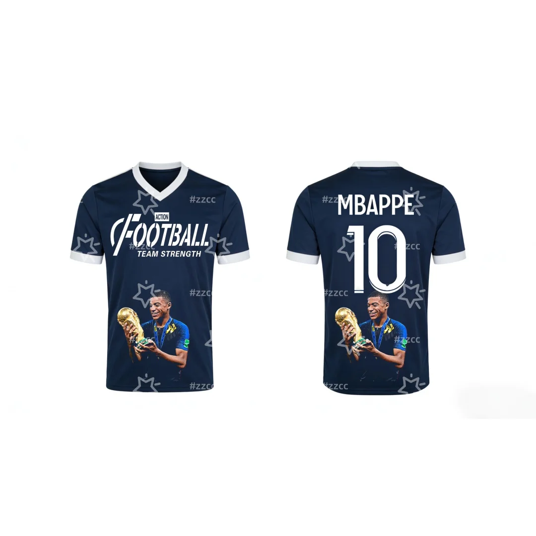 25-26 Mbappe Fan Commemorative Football jersey Autumn Sports Leisure Dry Quickly Men's T-Shirt Children's Clothing Tee Y2k Woman