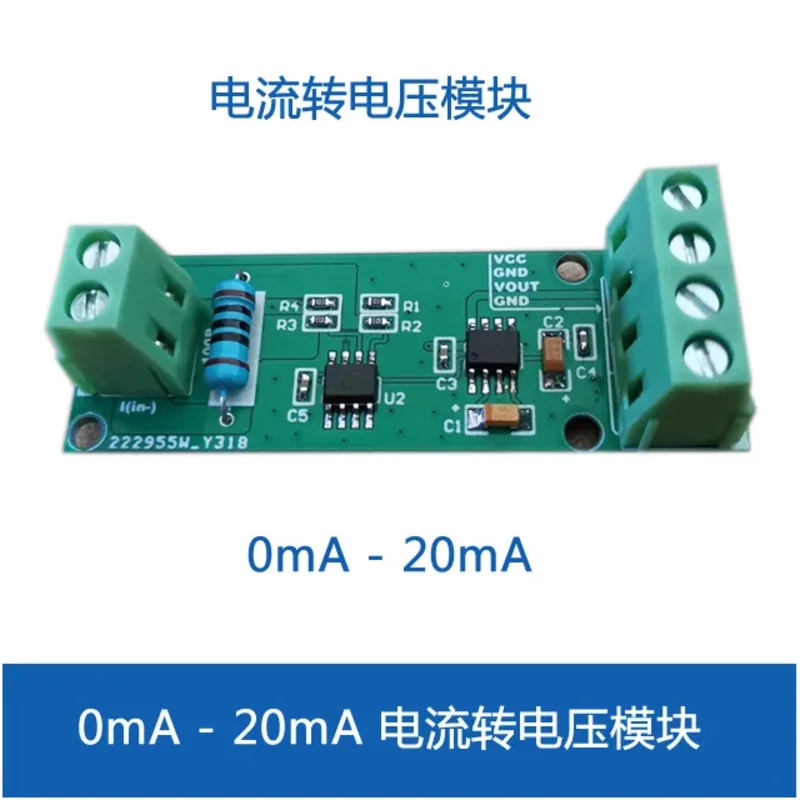 2Pcs 1 Current to Voltage Module 0/4-20MA to 0-2V Voltage Transmitter Signal Conversion and Conditioning