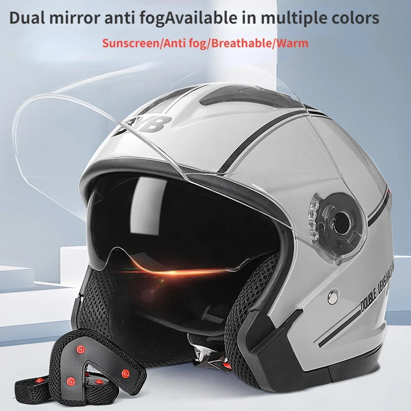 Fashion Motorcycle half Helmets Dual Lens Scooter Moto Helmet Casco for vespa village Riding capacete de moto summer Helmets