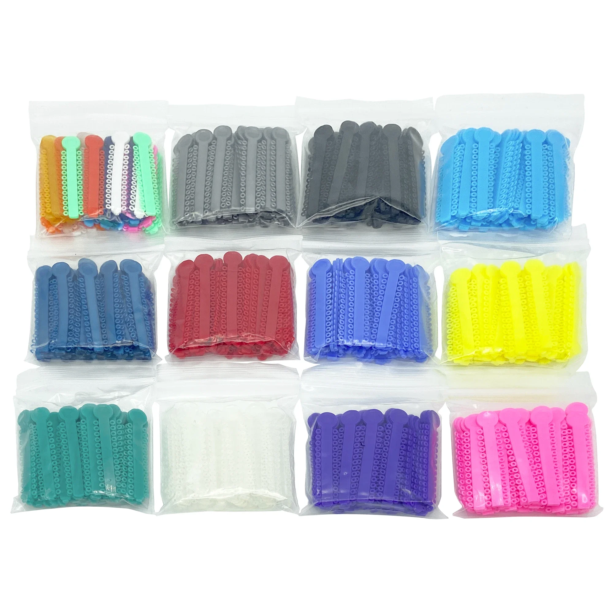 TOMENTY 1040pcs/40 Sticks Dental Orthodontic Elastic Ligature Ties Colorful Bands for Brackets Braces Orthodontics Treatment