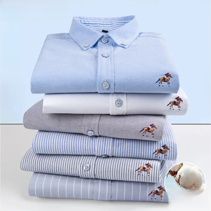 

Men's Cotton Formal Dr irts Long Sve Casual Sle Color Faionable Decorative Stitching 5XL 6XL Sizes Available