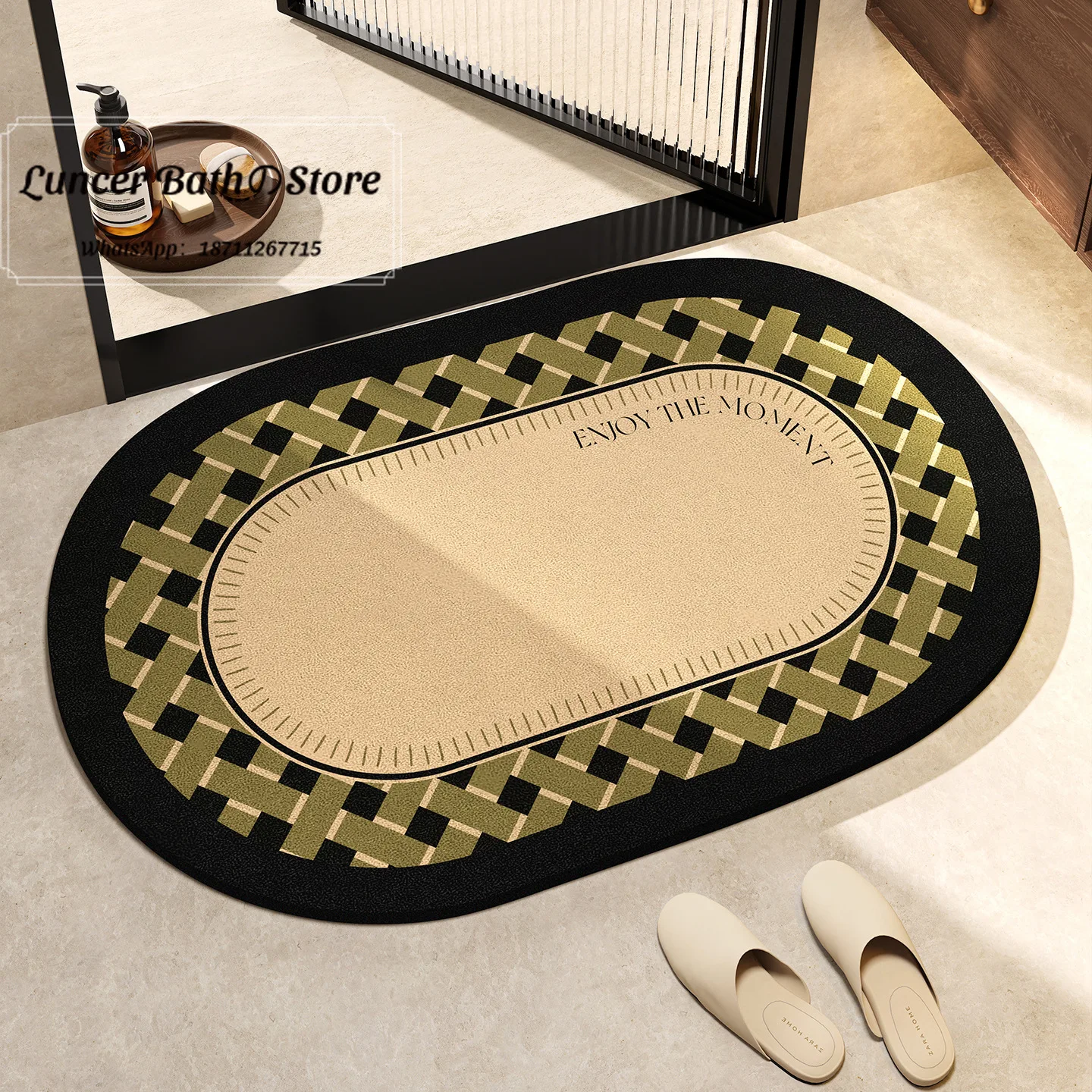 Wabi Sansan bathroom floor mat soft diatom mud carpet bathroom door can be cut quick-drying absorbent non-slip mat