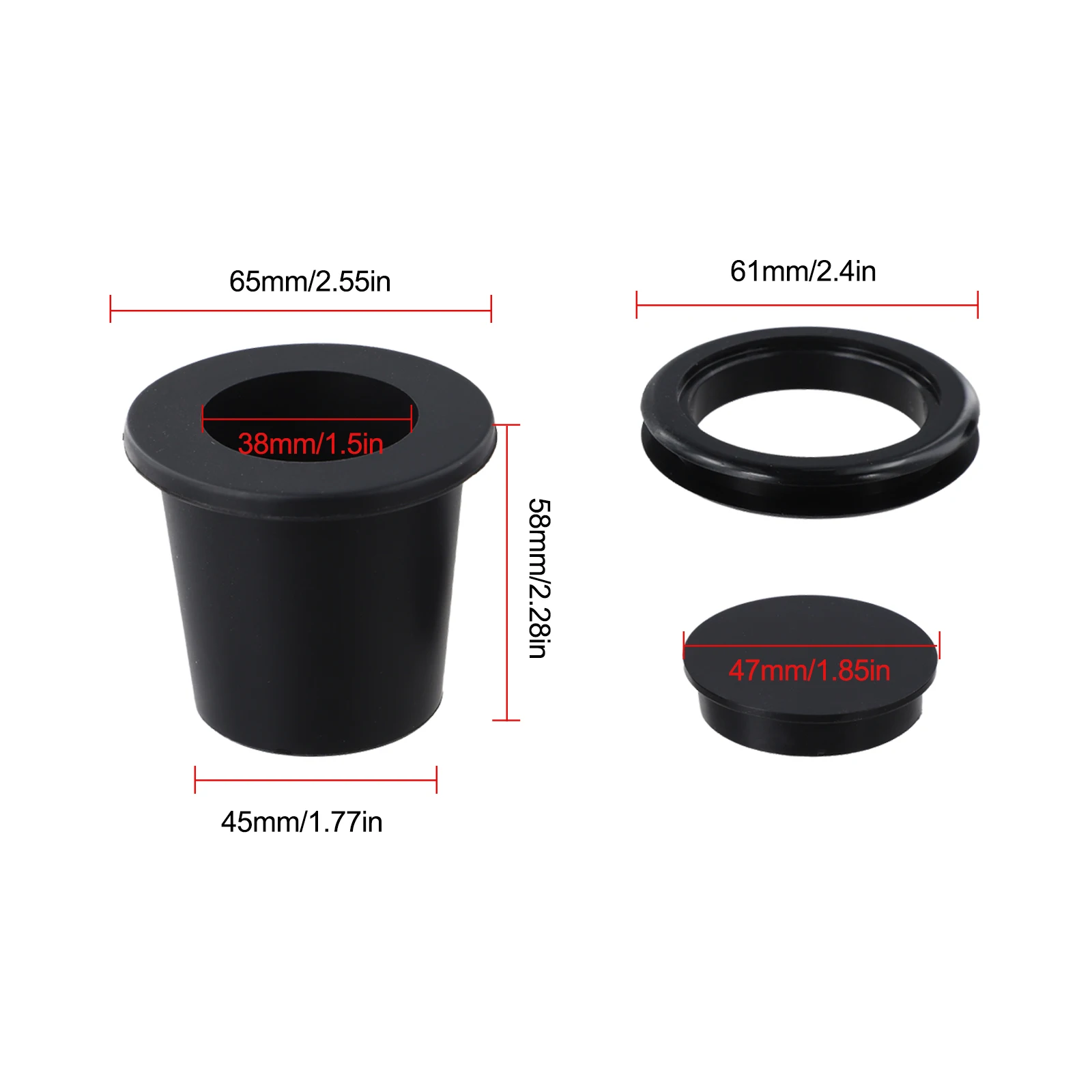 2 Sets Patio Umbrella Hole Loop& Cover Set Silicone Wedge For 2-2.5 Inch Hole Outdoor Table Umbrella Hole Ring