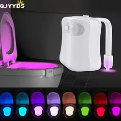 Inteligente sensor de movimento PIR luzes led, lâmpada de noite banheiro, WC Bowl Iluminação para o banheiro, 8 cores