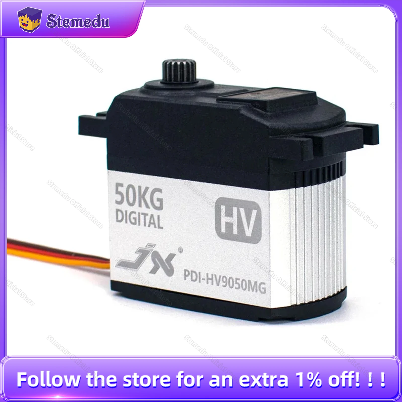 

JX PDI-HV9050MG 50KG 160 Degree Angle High Precision Metal Gear Digital Standard Servo Motor For Cars Robot UAV Hobby Education