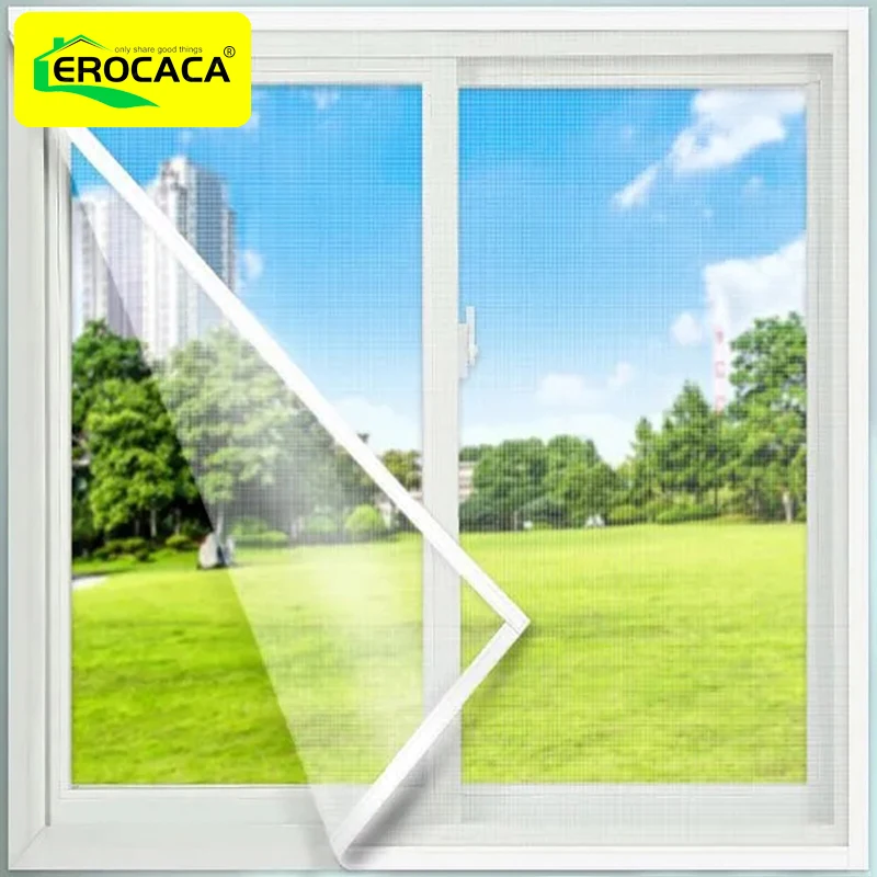 EROCACA White Mosquito Nets for Window,anti-mosquito window screens,Mesh Anti Insect Air Tulle Invisible Fiberglass Mosquitoes