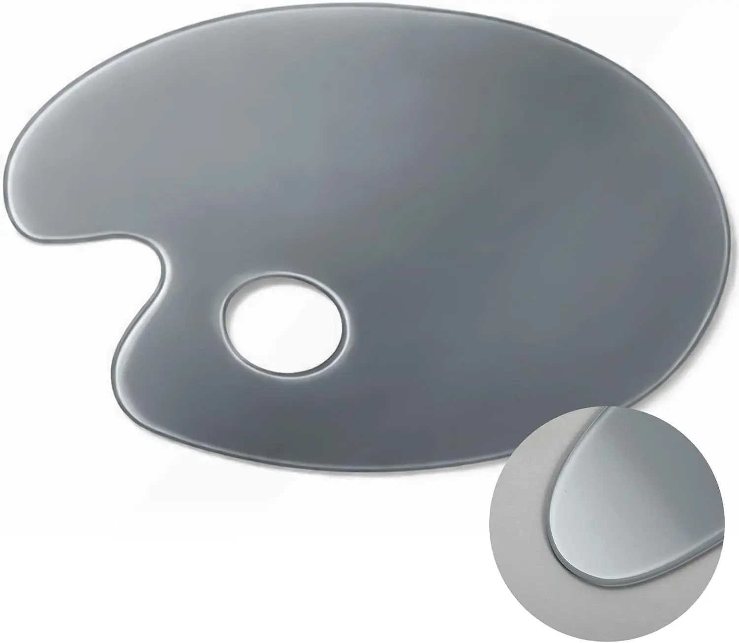 

8 x 12 Inch y Oval Neutral Grey Tempered Glass Palette for Oil Painting Artist Paint Palette Scratch Resistant Clean f
