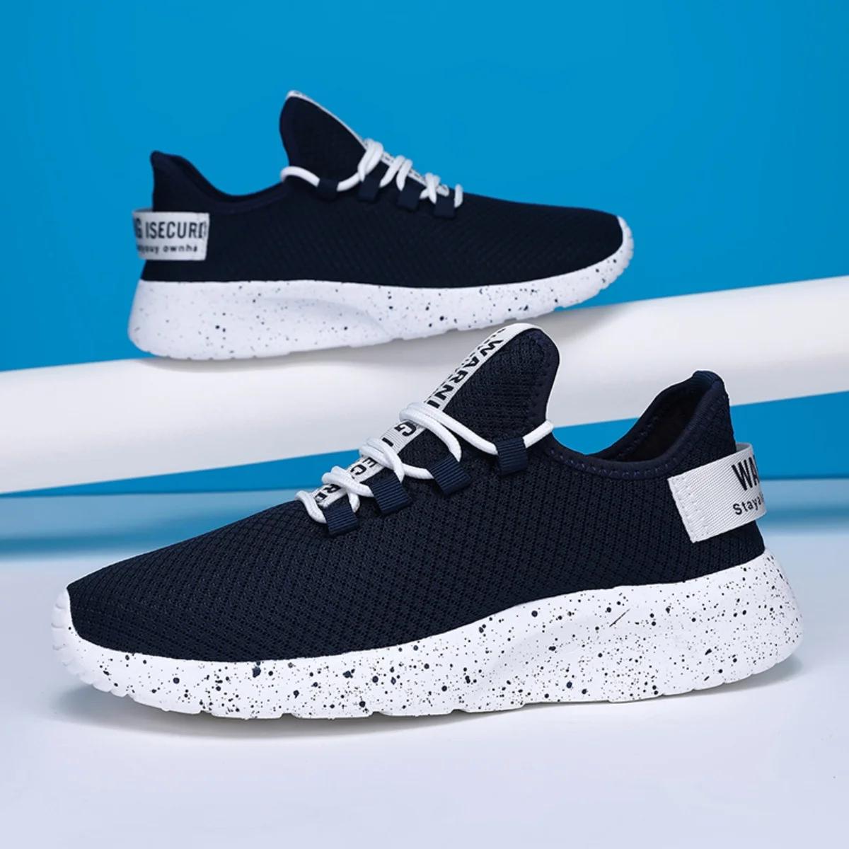 Men Breathable Mesh Sports Sneakers Trendy All Match Running Shoes Lightweight Comfort Outdoor Daily Casual Athletic Footwear