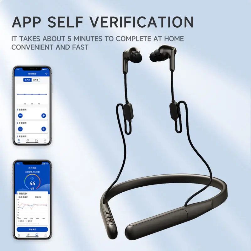 Rechargeable Neckband Hearing Aids with Bluetooth 16 Channel  APP Self-matching Wireless Hearing Aids for Seniors Adults