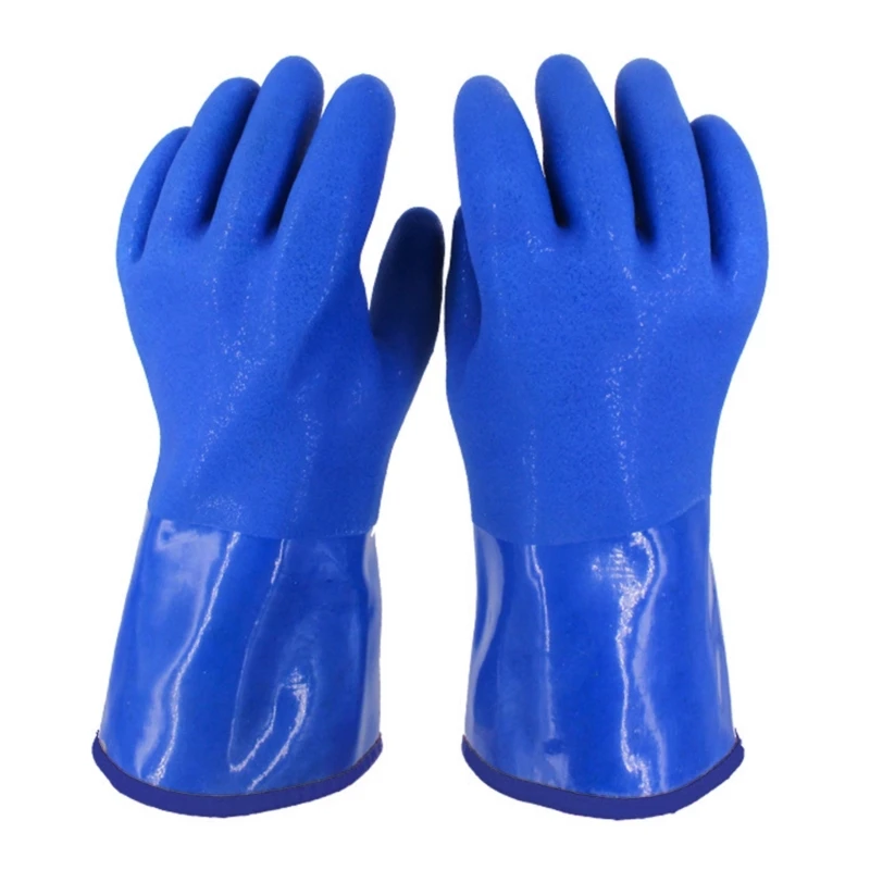 Rubber Double Coated Warm Thermal Grip Safety Work Gloves Winter Gardening Dropship