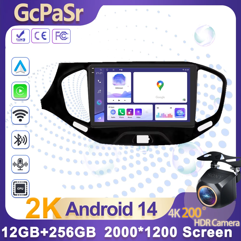 

8 Core 2 din Android14 For LADA Vesta Cross Sport 2015 2016 -2022 Car Radio 5G Wifi Multimedia Video Player AUto Carplay GPS