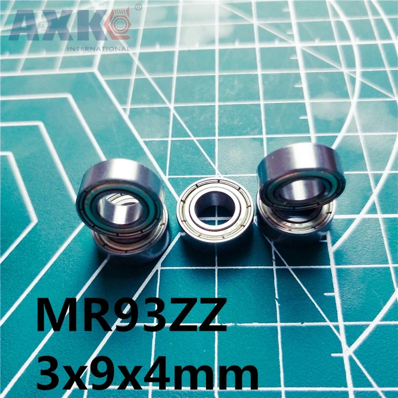 AXK 10Pcs MR93ZZ 3x9x4 mm Deep groove ball bearing Miniature bearing High qualit MR93Z MR93