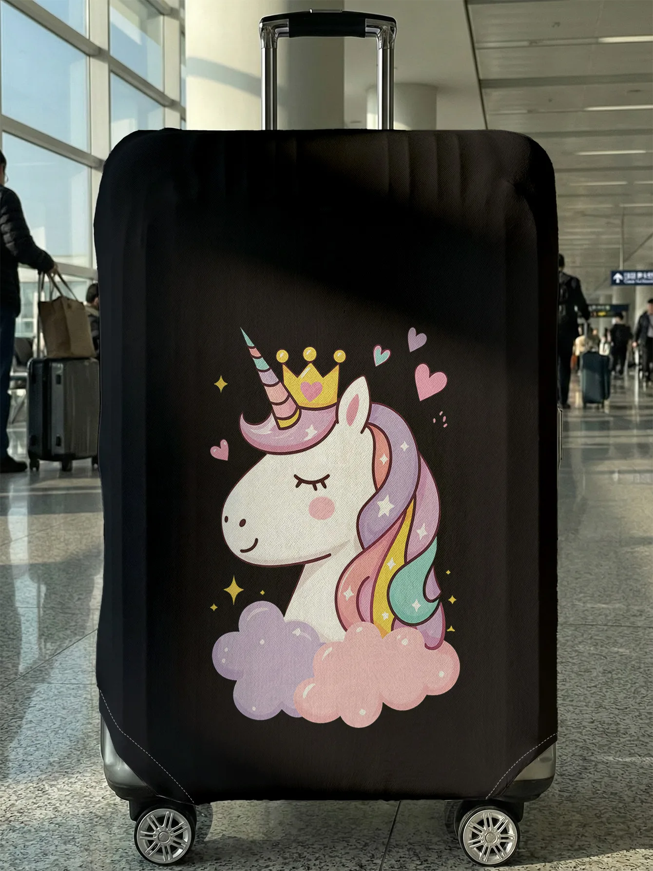 

Защитный чехол для багажа с изображением единорога и короны, подходит для чемоданов 18-32 дюймов, чехлы для ручек чемоданов, аксессуары для путешествий.