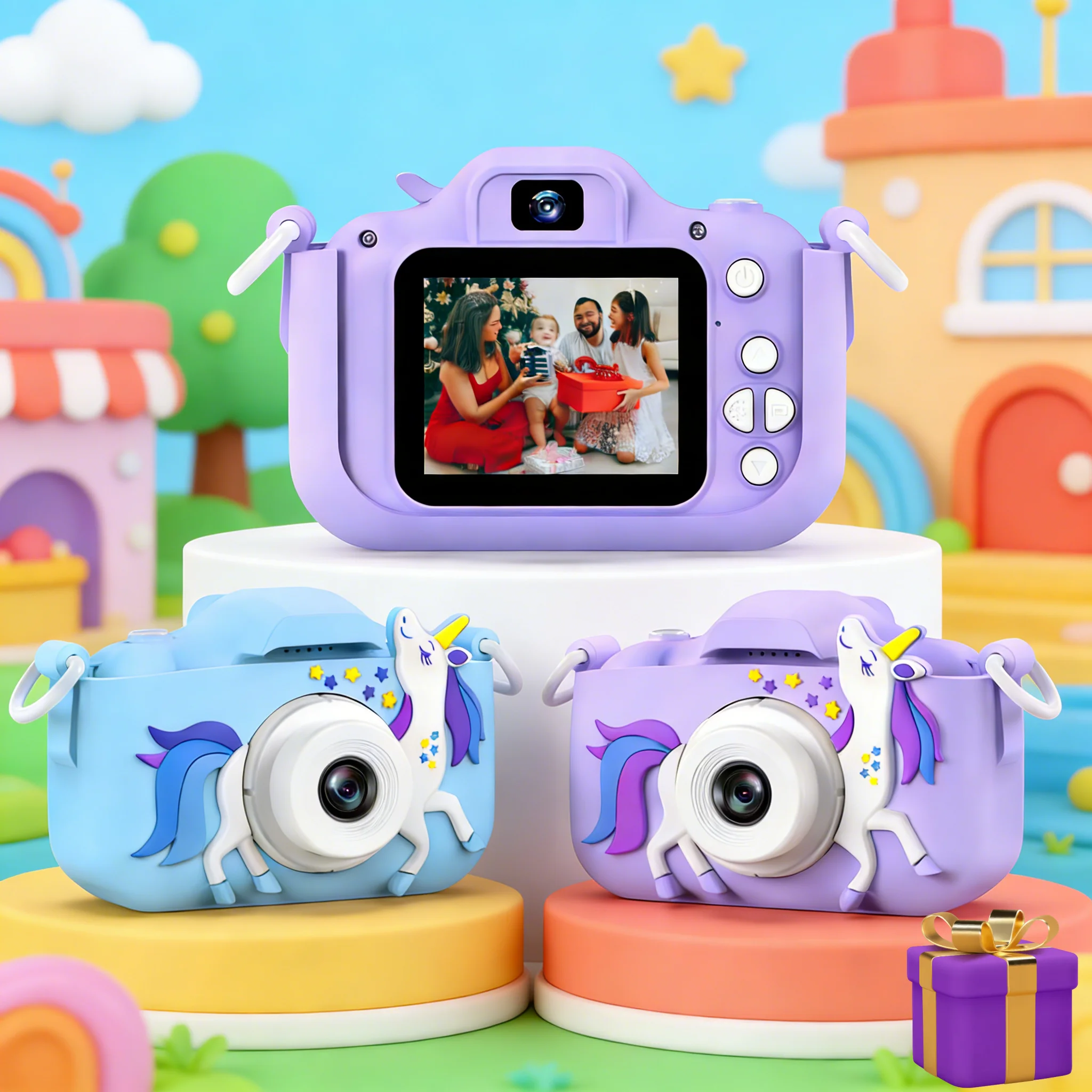가족 모임을 위한 2.4인치 화면 인터랙티브 장난감 카메라 - 유아 및 3~12세 어린이를 위한 완벽한 생일 선물.