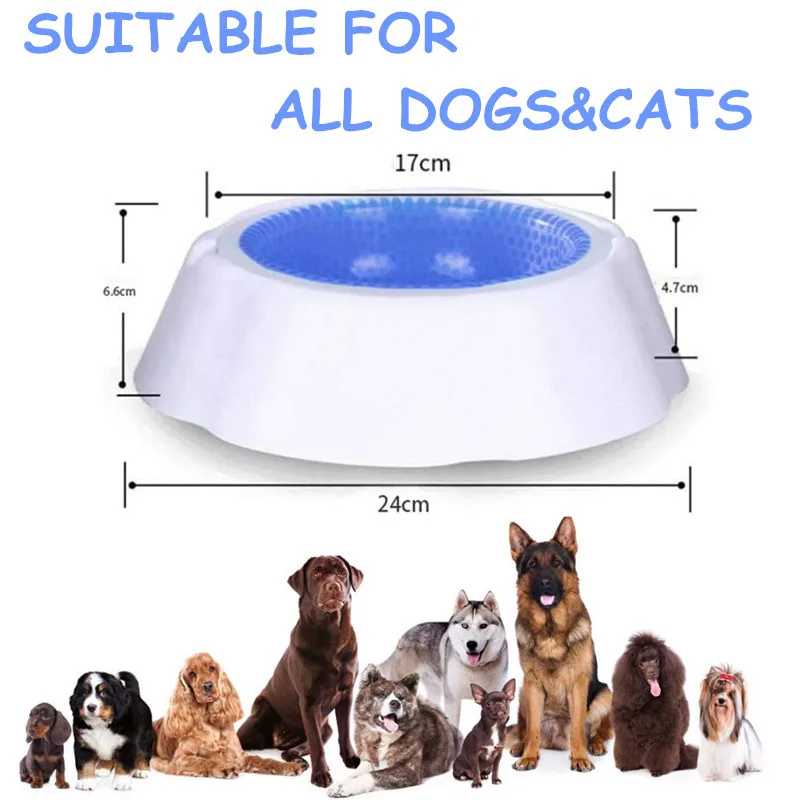 pet Cat Dog Frosty Bowl Ice Bowl Pet Cooling Dog Water Feed Feeding Feeding Water Pet Cooler Bowl Keeps Frosty Water Chilling