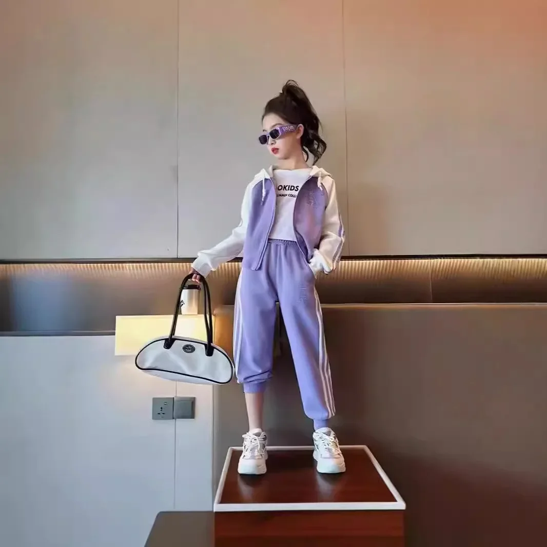 

Детская одежда, осенне-зимний костюм для девочек, толстовки, повседневные и модные костюмы из двух предметов, детские комплекты, одежда для дома, наряд