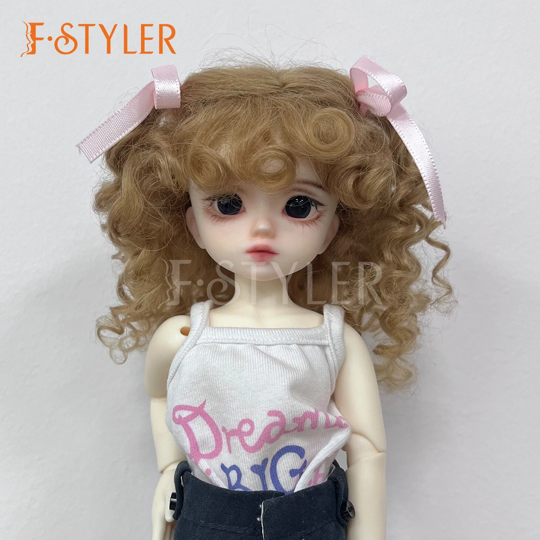 FStyler Mohair Wig for BJD Handmade Curls Wavy Soft Wigs Blythes1/8 1/6 1/4 1/3 Various Size Dolls Accessories