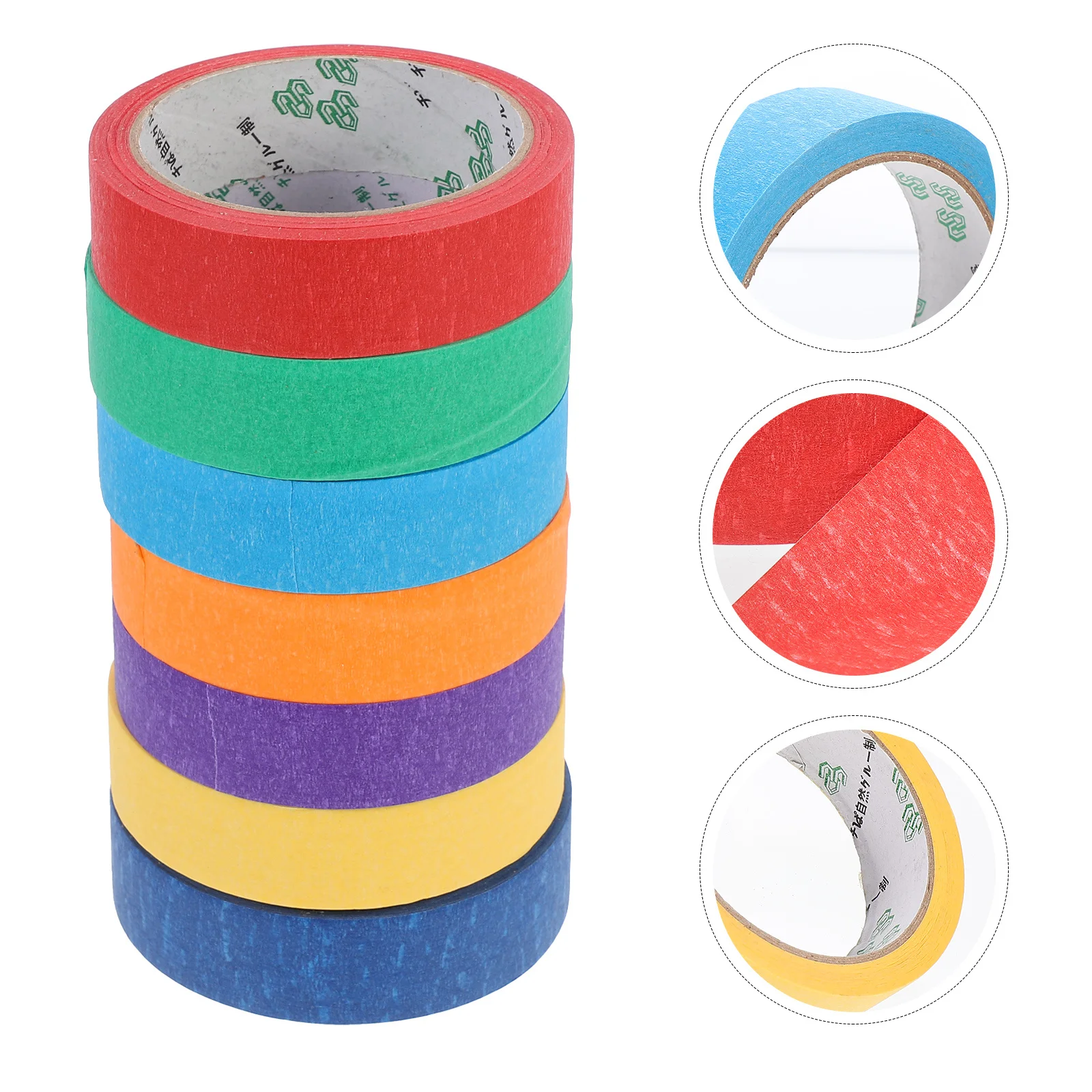 7 لفات من أشرطة الإخفاء الملونة النابضة بالحياة لصياغة اللوحة والكتابة على أسطح مختلفة ولا بقايا وسهلة الاستخدام