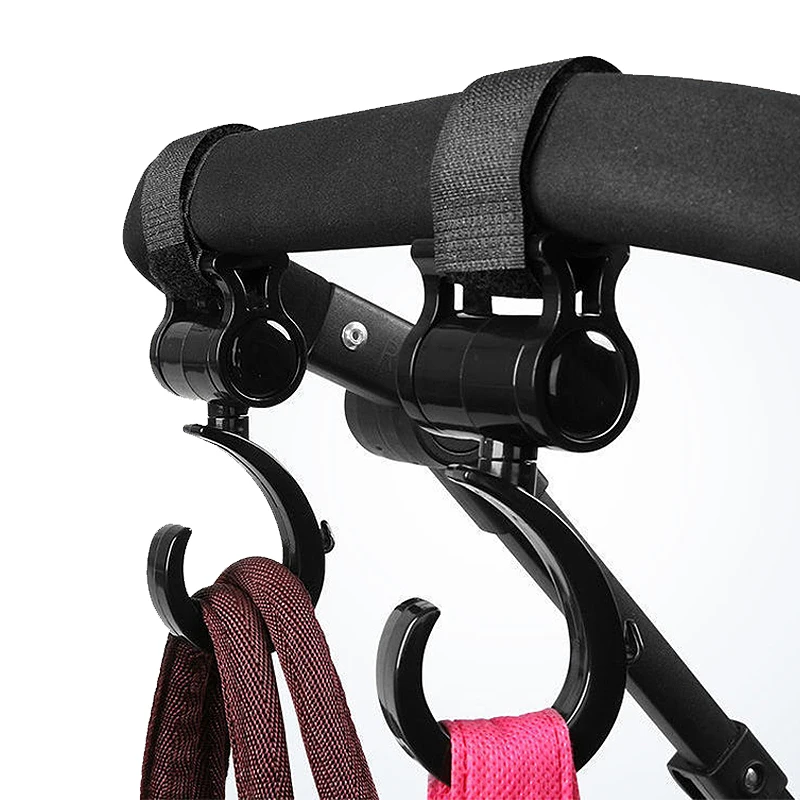 Baby Stroller Double Hooks Multifunctional Hook For Bicycles Electric Vehicle  Motorcycles Scooters Rotate 360 Degree Organizer