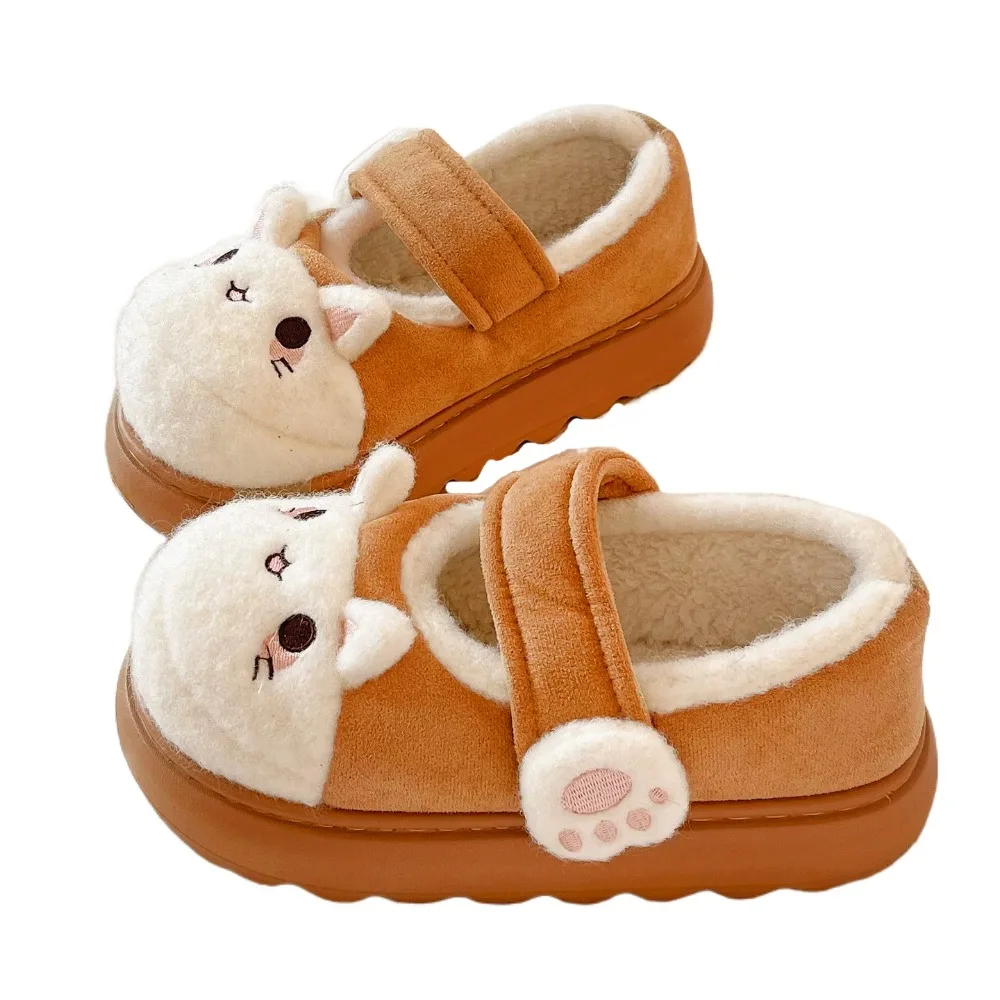 

Fashion Cartoon Cat Paw Shoes Kawaii Homewear Cat Winter Snow Slippers Lolita Anti Slip Thick Warm Slippers Girls