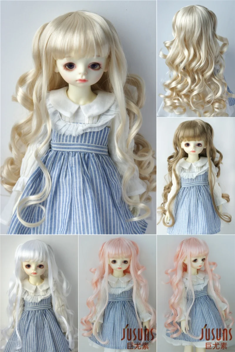 JD438 1/3 Parrucca per bambola riccia moda BJD Morbida mohair sintetico Taglia 8-9 pollici Accessori per bambola SD
