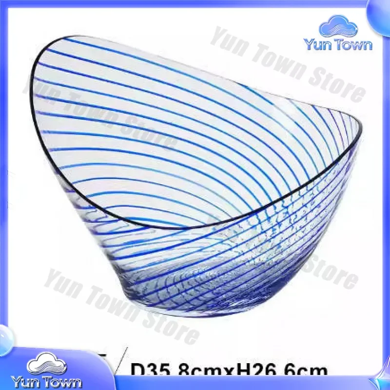 NUDE for Creative Striped Crystal Glass Vase for Flower Arrangement Home Decor Living Room Coffee Table Ornament Home &