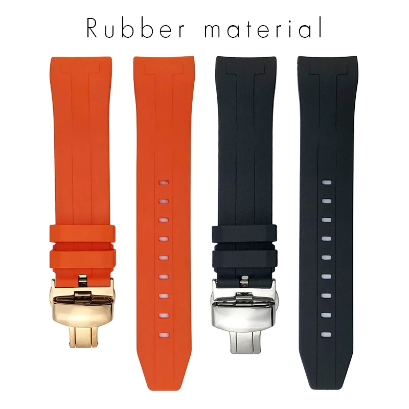 Nfr 21mm 22mm Gummi armband für tissot t120 seastar t120407 t120417 orange schwarz wasserdichtes Sport-Tauch armband