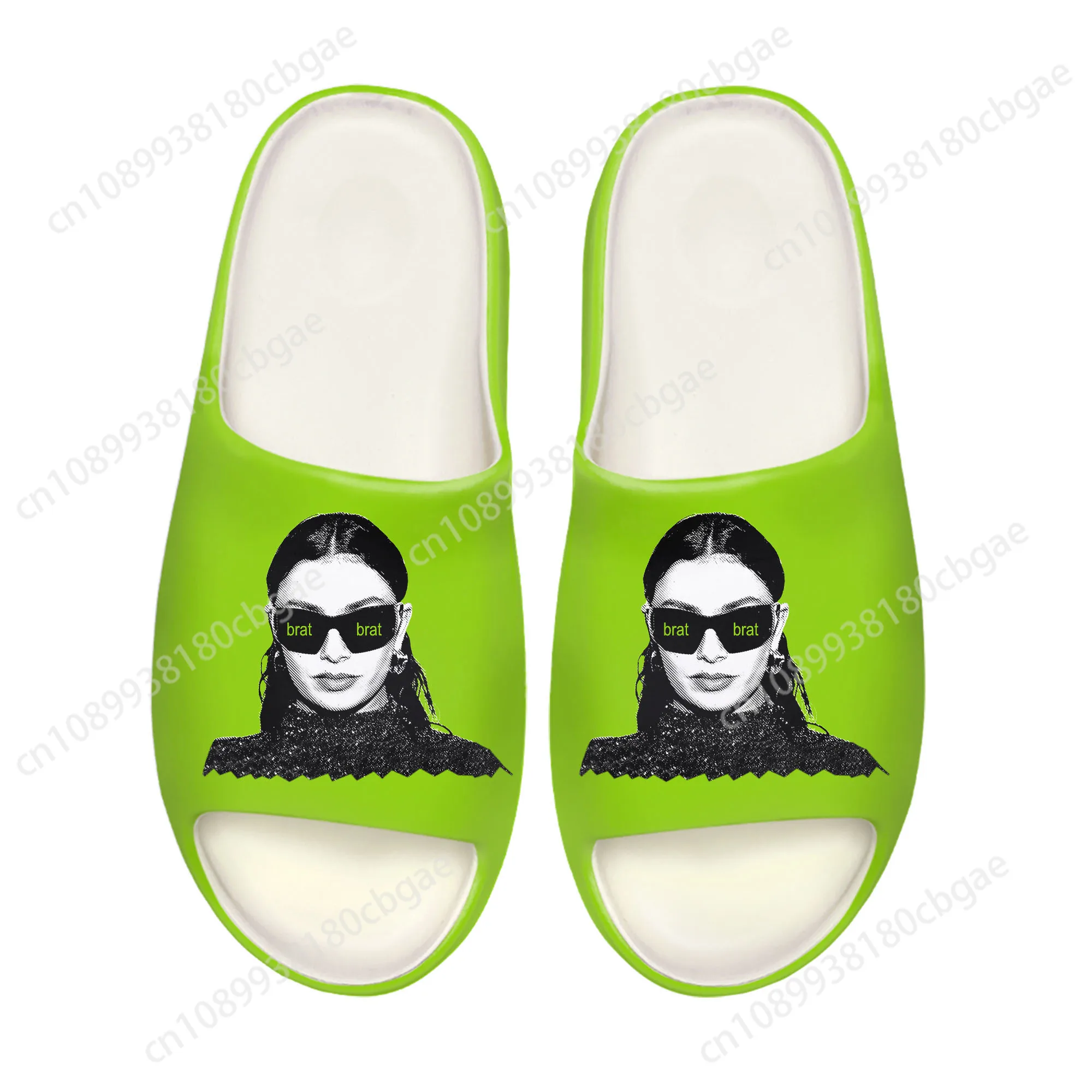 

Brat Album Charli XCX Music Soft Sole Sllipers Home Clogs Custom Step on Water Shoes Mens Womens Teenager Bathroom Beach Slliper